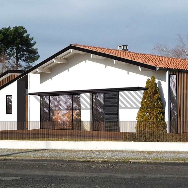 Projet Gj 2023 Réhabilitation et rénovation énergétique d’une maison des années 60 Extension en ossature bois - CB archi Catherine Benoit Architecte DPLG Le Pian-Médoc