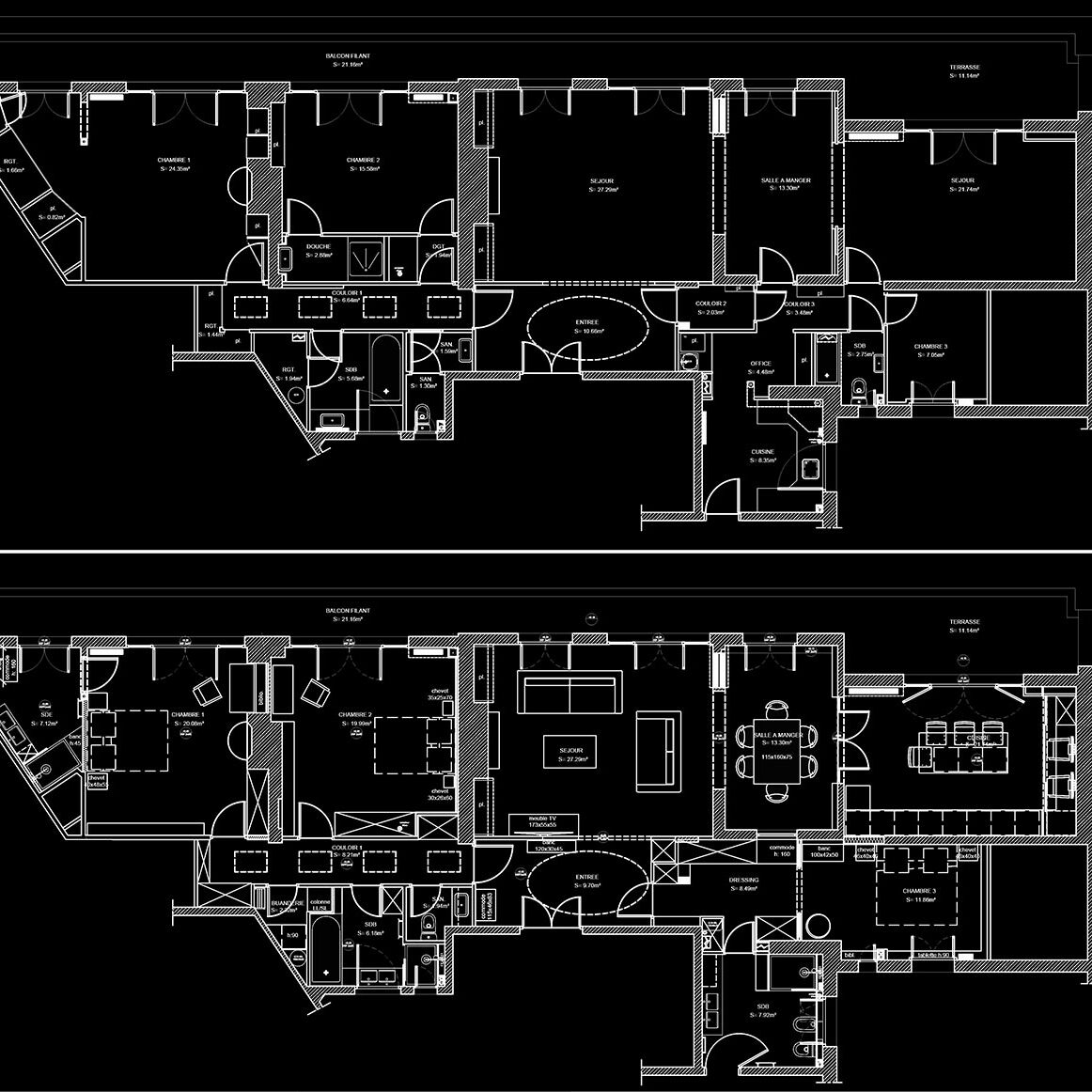 Projet Db 2023 Réhabilitation et réaménagement d’un appartement parisien de trois chambres - CB archi Catherine Benoit Architecte DPLG Le Pian-Médoc