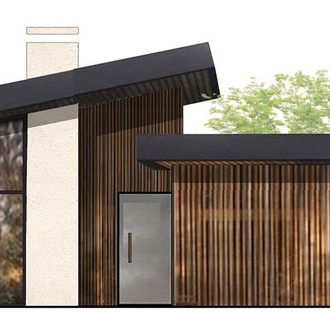 Projet Th 2022 Construction d’une maison individuelle en brique enduite et bardage bois - CB archi Catherine Benoit Architecte DPLG Le Pian-Médoc